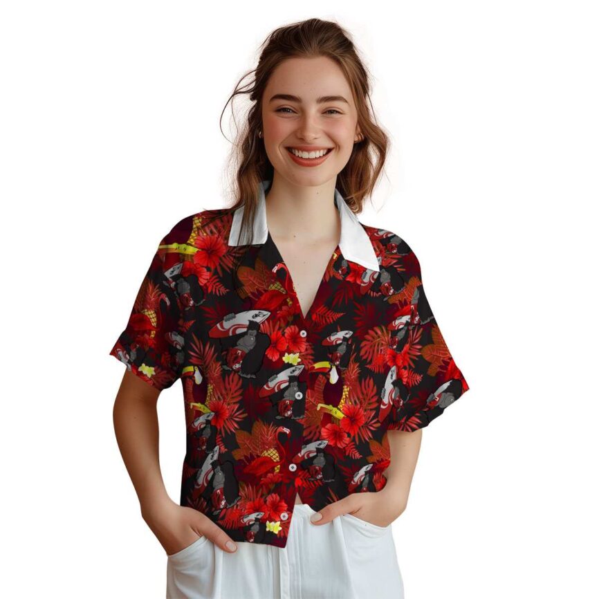 Monkey Tropical Bird Hawaiian Shirt Top rated