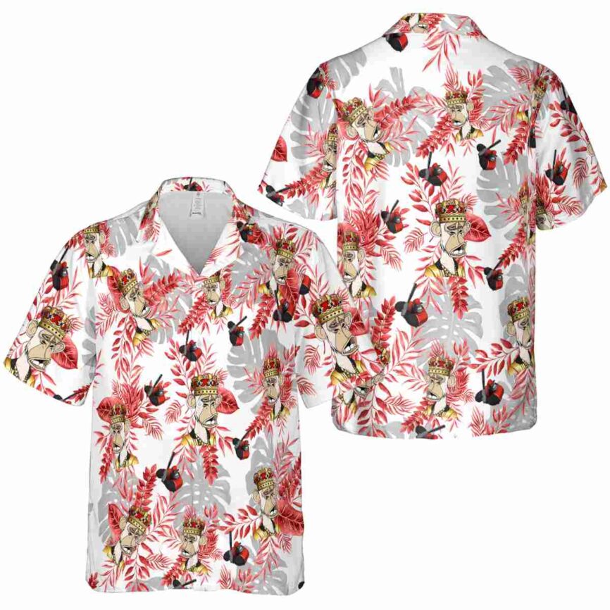 Monkey Tropical Fronds Hawaiian Shirt Premium grade
