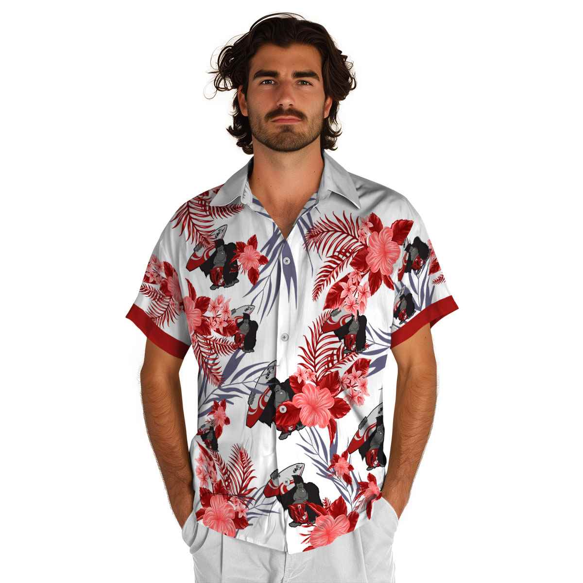 Monkey US Flag Floral Hawaiian Shirt New Arrival Monkey US Flag Floral Hawaiian Shirt New Arrival