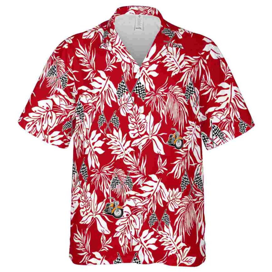 Motorcycle Bold Foliage Hawaiian Shirt Fashion forward