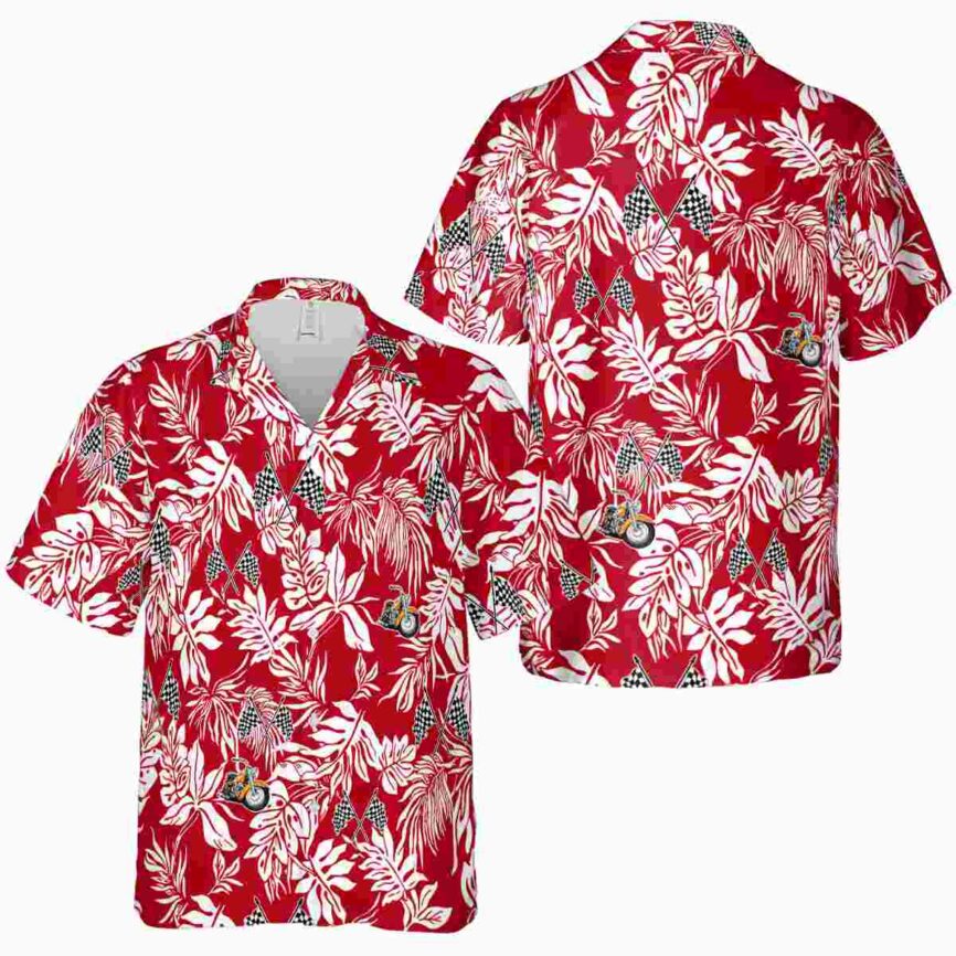Motorcycle Bold Foliage Hawaiian Shirt Premium grade