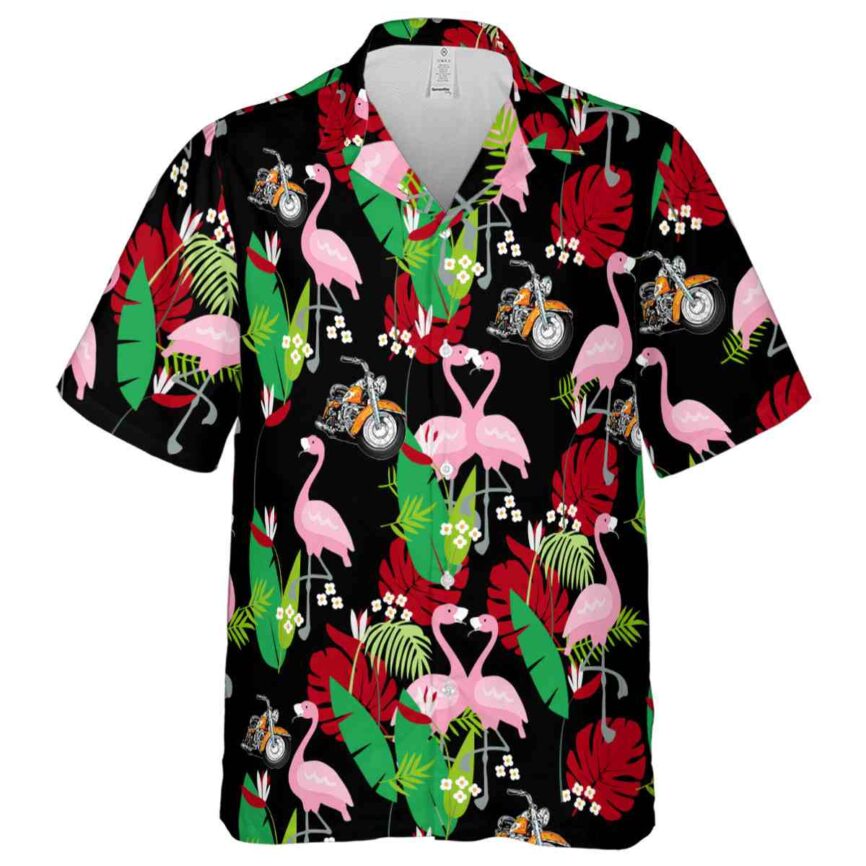 Motorcycle Flamingo Leaf Hawaiian Shirt Fashion forward