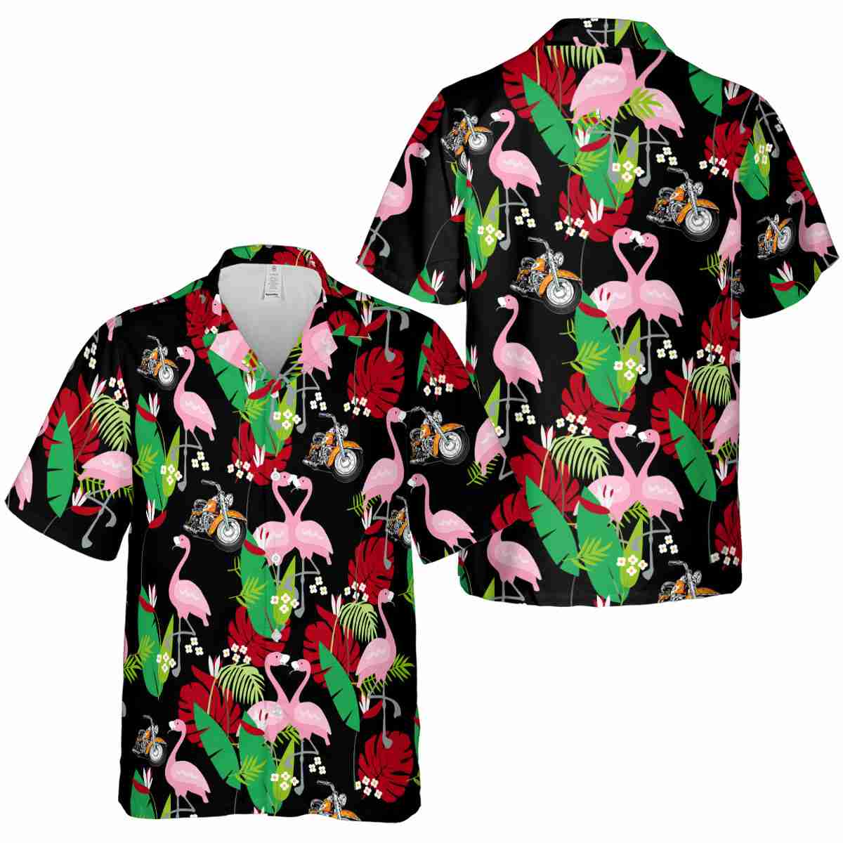 Motorcycle Flamingo Leaf Hawaiian Shirt Premium grade Motorcycle Flamingo Leaf Hawaiian Shirt Premium grade
