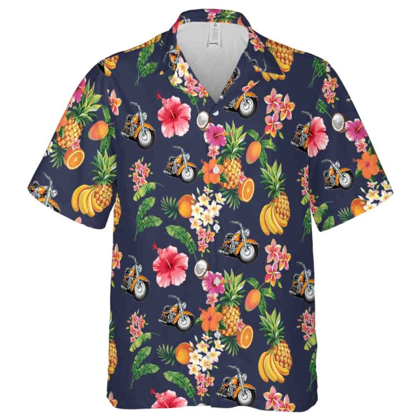 Motorcycle Fruit Pattern Hawaiian Shirt Fashion forward