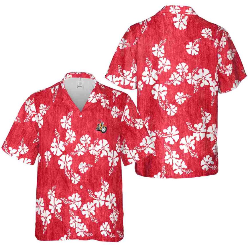 Motorcycle Hibiscus Blossom Hawaiian Shirt Premium grade