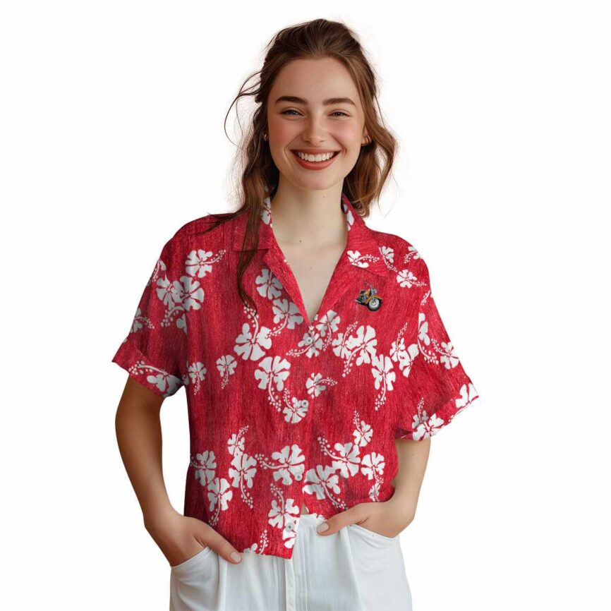 Motorcycle Hibiscus Blossom Hawaiian Shirt Top rated