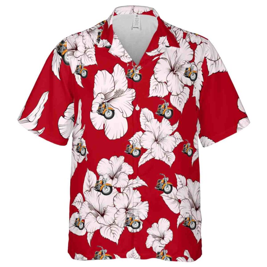 Motorcycle Hibiscus Flower Hawaiian Shirt Fashion forward