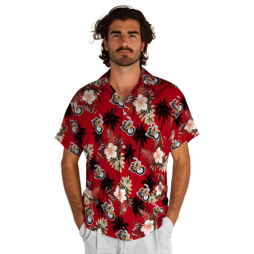 Motorcycle Hibiscus Palm Hawaiian Shirt New Arrival