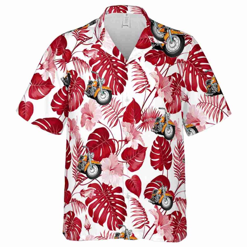 Motorcycle Leaf Pattern Hawaiian Shirt Fashion forward