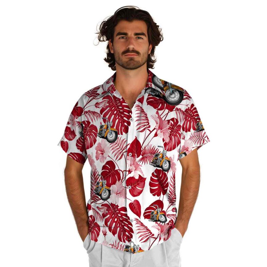 Motorcycle Leaf Pattern Hawaiian Shirt New Arrival