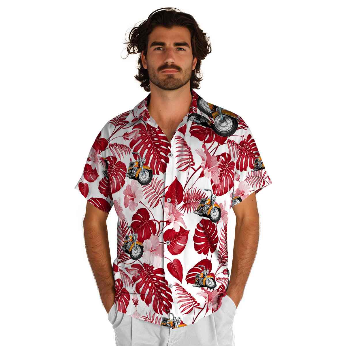 Motorcycle Leaf Pattern Hawaiian Shirt New Arrival Motorcycle Leaf Pattern Hawaiian Shirt New Arrival