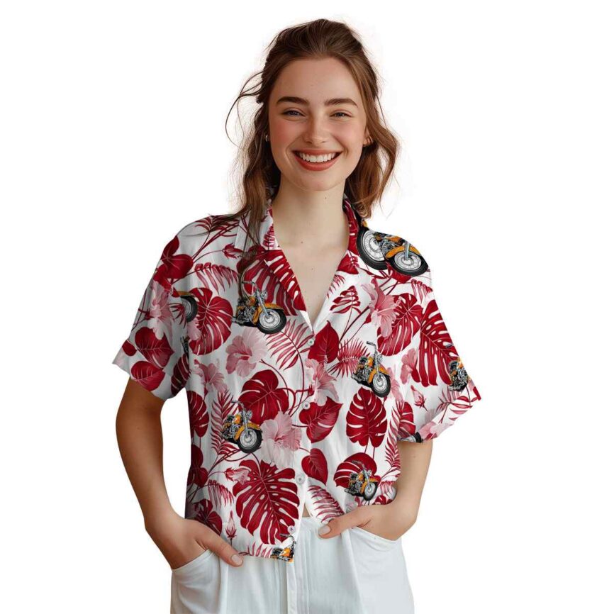 Motorcycle Leaf Pattern Hawaiian Shirt Top rated