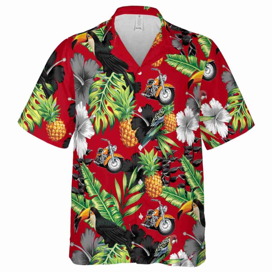 Motorcycle Leafy Toucan Hawaiian Shirt Fashion forward