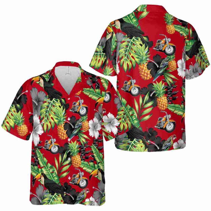 Motorcycle Leafy Toucan Hawaiian Shirt Premium grade