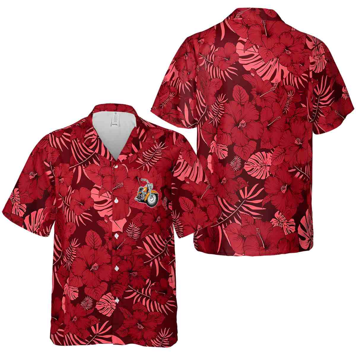 Motorcycle Monochrome Floral Hawaiian Shirt Premium grade Motorcycle Monochrome Floral Hawaiian Shirt Premium grade