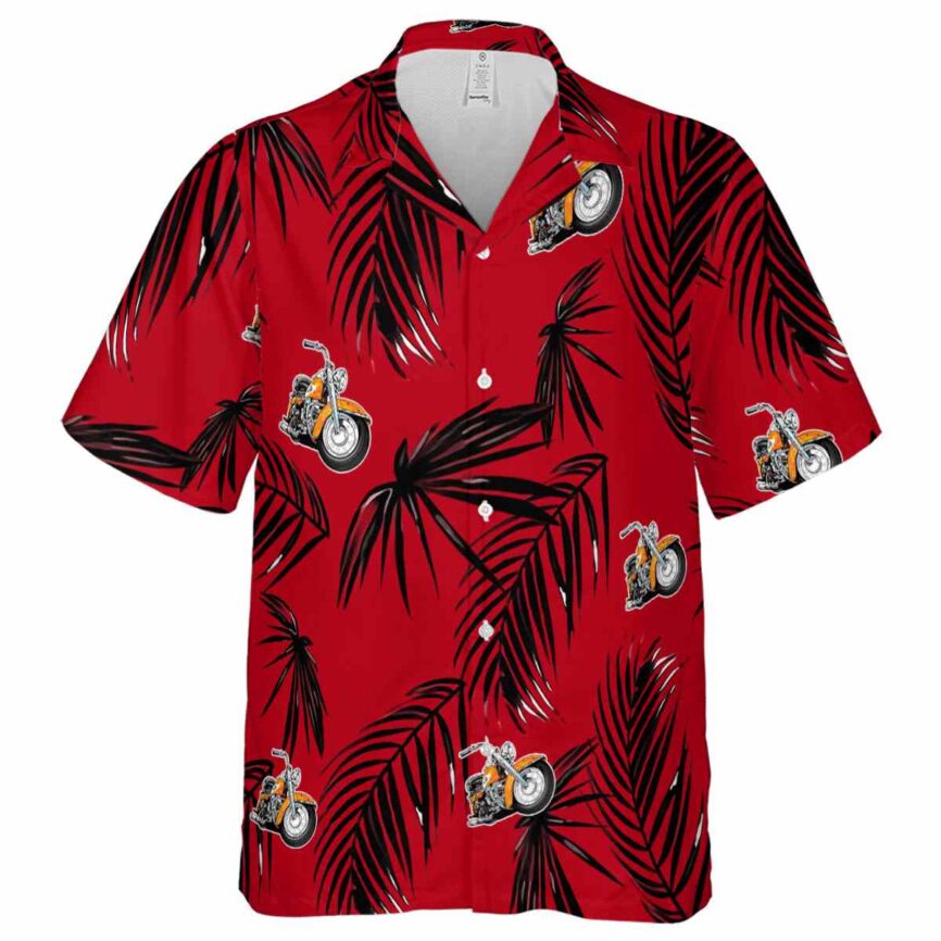 Motorcycle Monochrome Palm Hawaiian Shirt Fashion forward