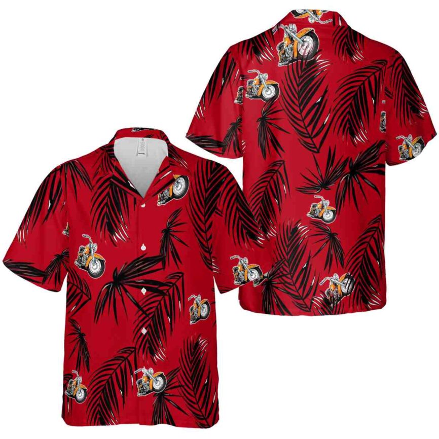 Motorcycle Monochrome Palm Hawaiian Shirt Premium grade