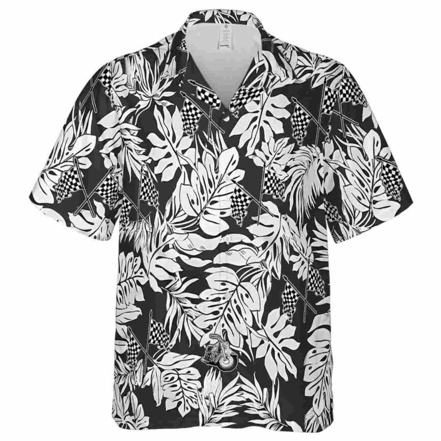 Motorcycle Monstera Foliage Hawaiian Shirt Fashion forward