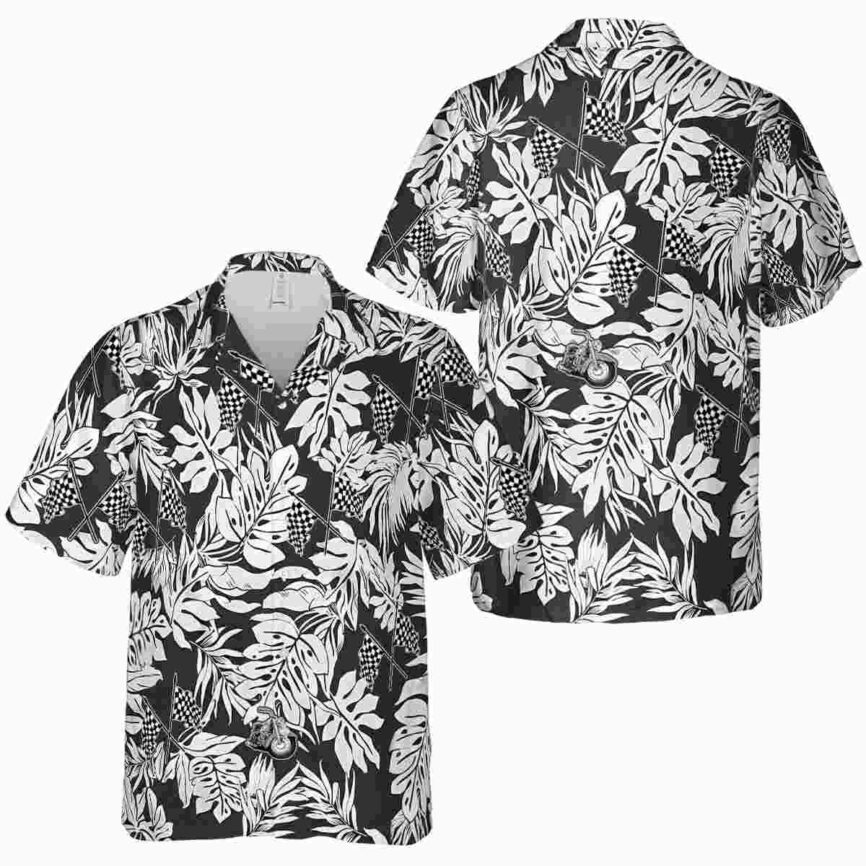 Motorcycle Monstera Foliage Hawaiian Shirt Premium grade