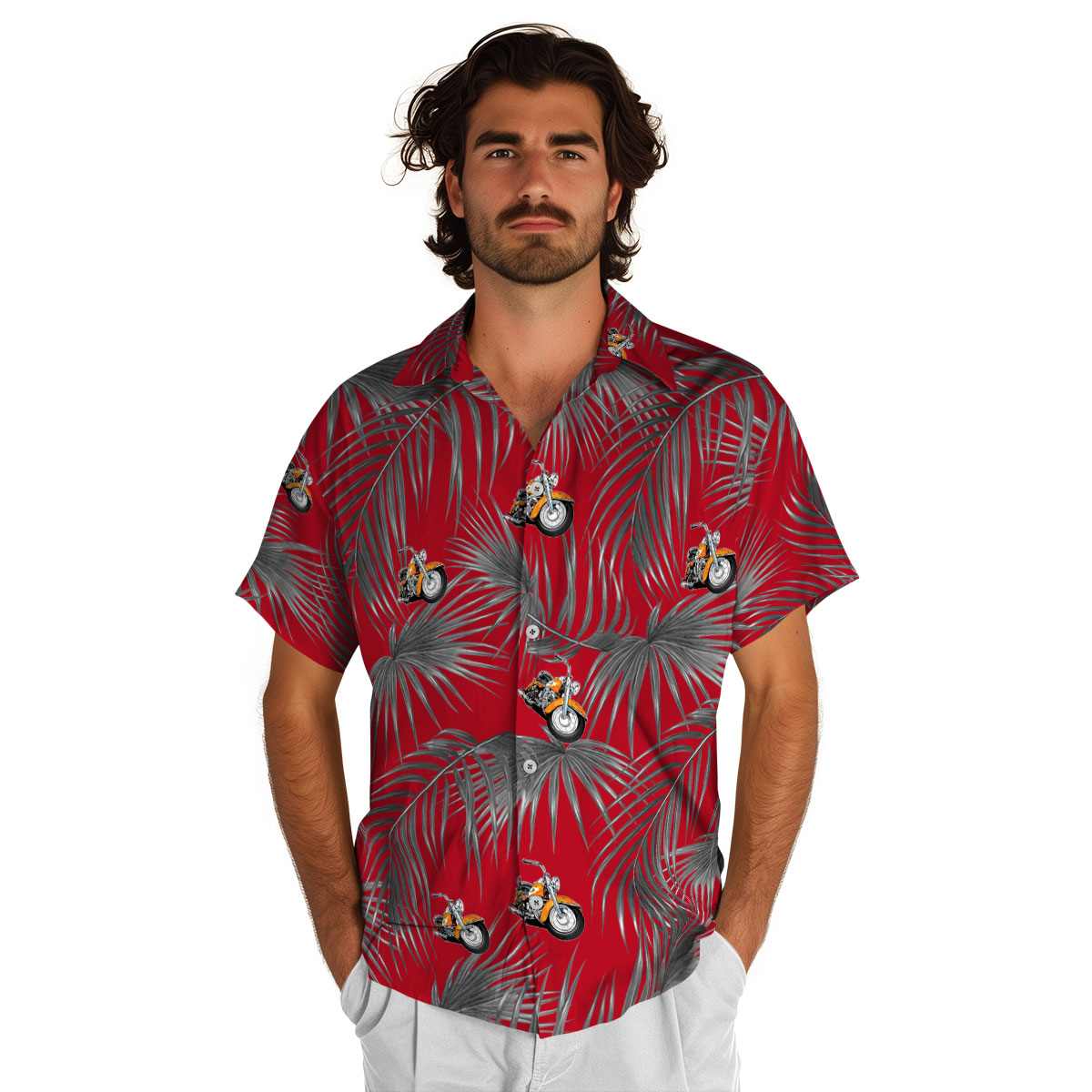 Motorcycle Palm Frond Hawaiian Shirt New Arrival Motorcycle Palm Frond Hawaiian Shirt New Arrival