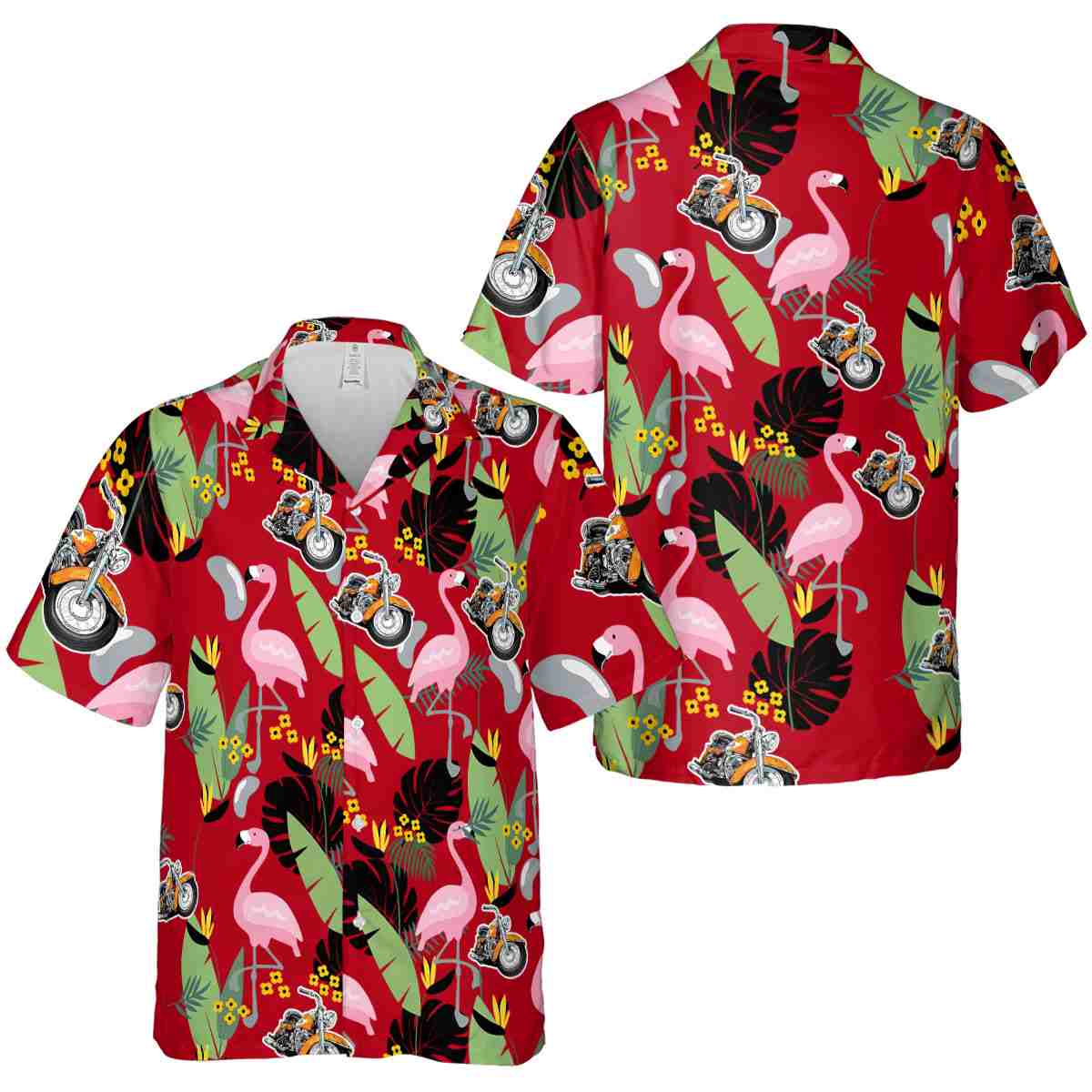 Motorcycle Pink Flamingo Hawaiian Shirt Premium grade Motorcycle Pink Flamingo Hawaiian Shirt Premium grade