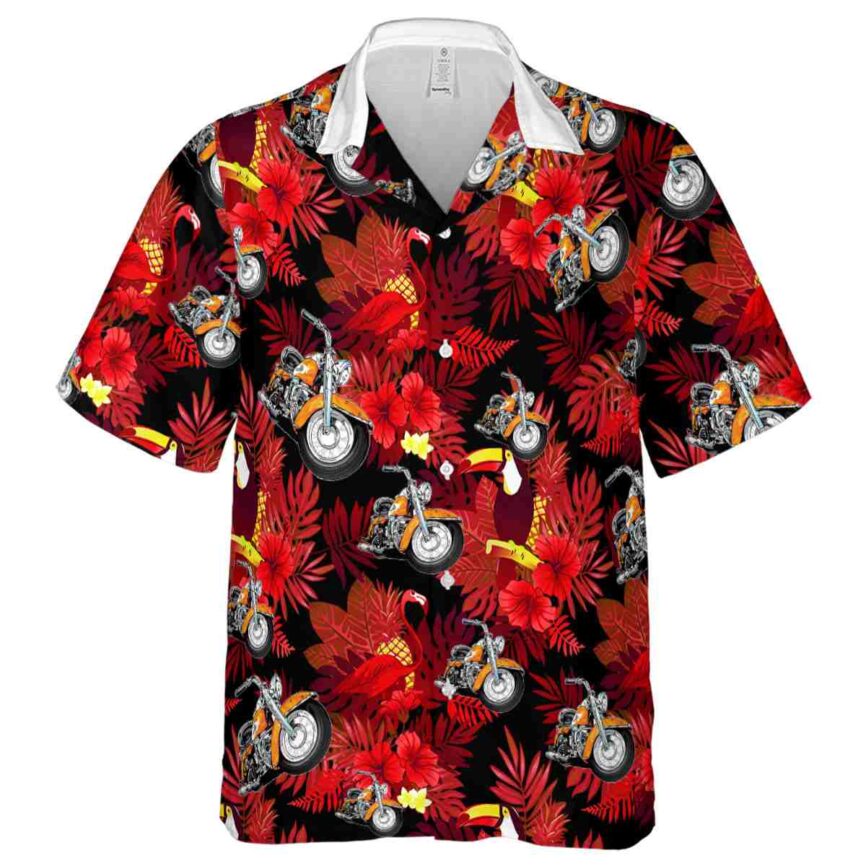 Motorcycle Tropical Bird Hawaiian Shirt Fashion forward