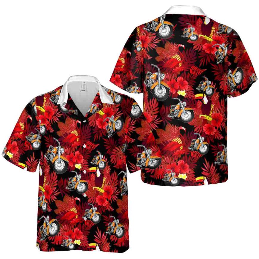 Motorcycle Tropical Bird Hawaiian Shirt Premium grade