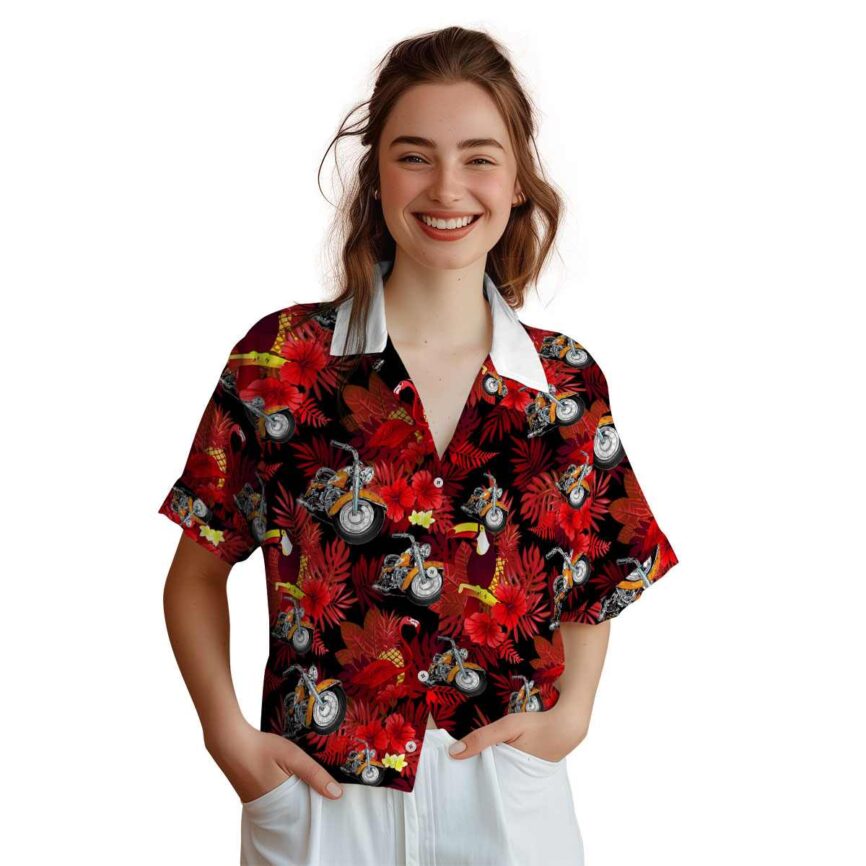 Motorcycle Tropical Bird Hawaiian Shirt Top rated