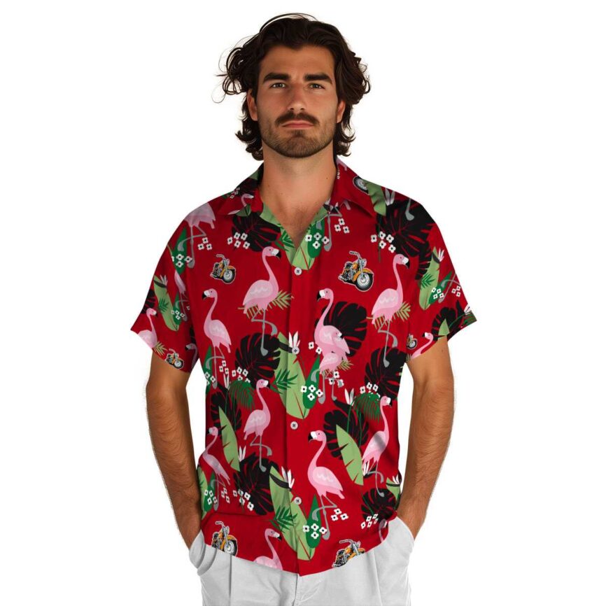 Motorcycle Tropical Flamingo Hawaiian Shirt New Arrival