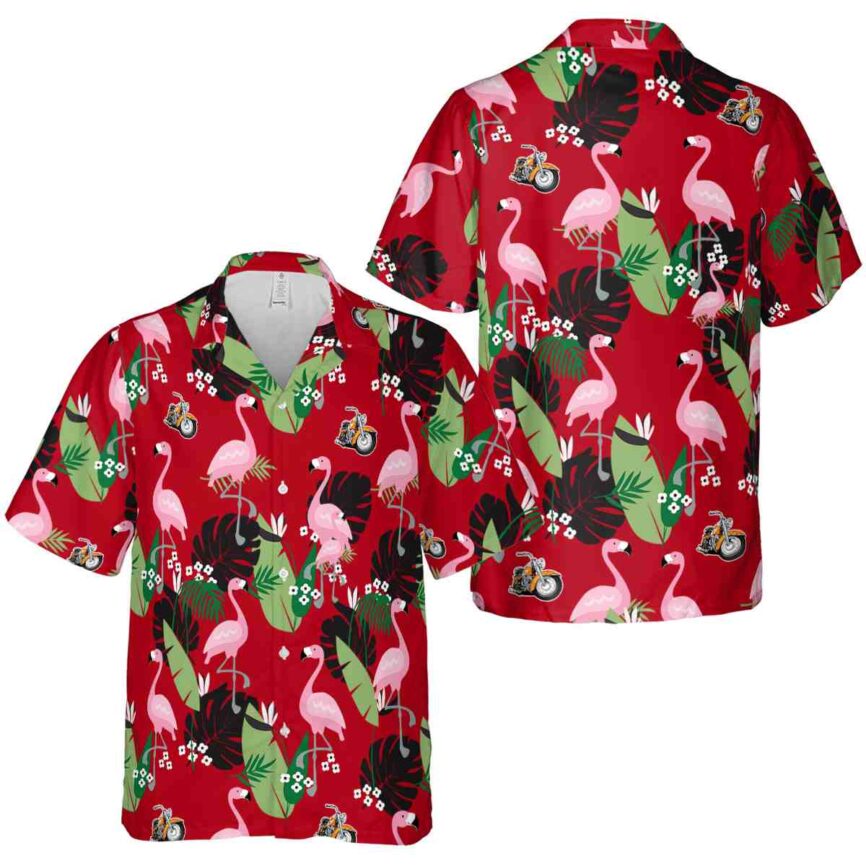Motorcycle Tropical Flamingo Hawaiian Shirt Premium grade