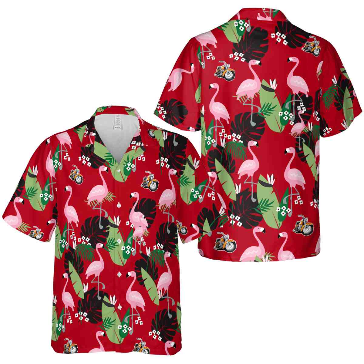 Motorcycle Tropical Flamingo Hawaiian Shirt Premium grade Motorcycle Tropical Flamingo Hawaiian Shirt Premium grade