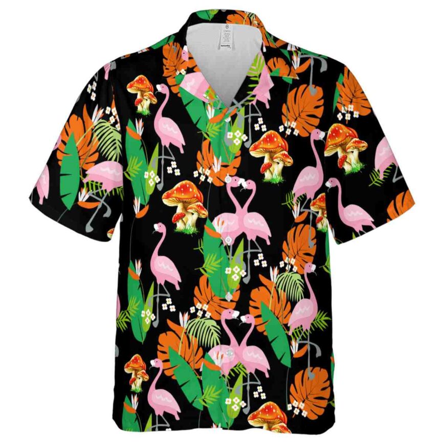 Mushroom Flamingo Leaf Hawaiian Shirt Fashion forward