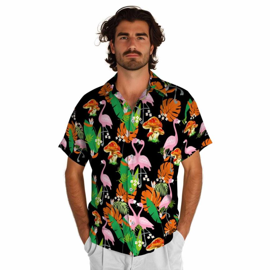 Mushroom Flamingo Leaf Hawaiian Shirt New Arrival