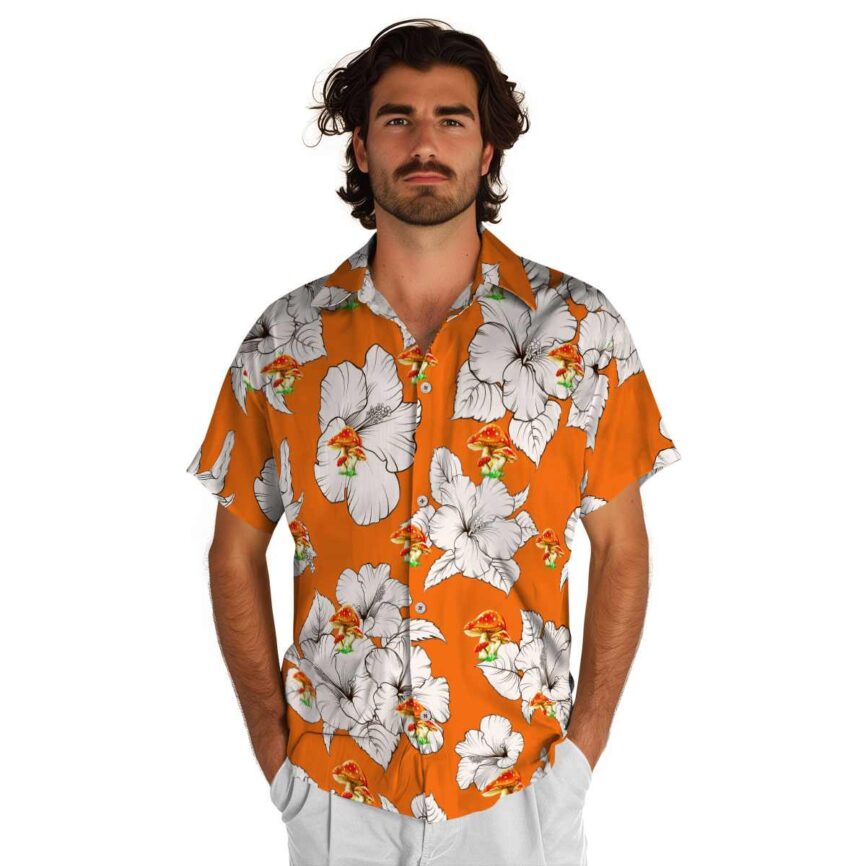 Mushroom Hibiscus Flower Hawaiian Shirt New Arrival