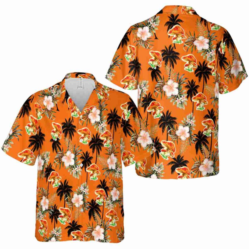 Mushroom Hibiscus Palm Hawaiian Shirt Premium grade