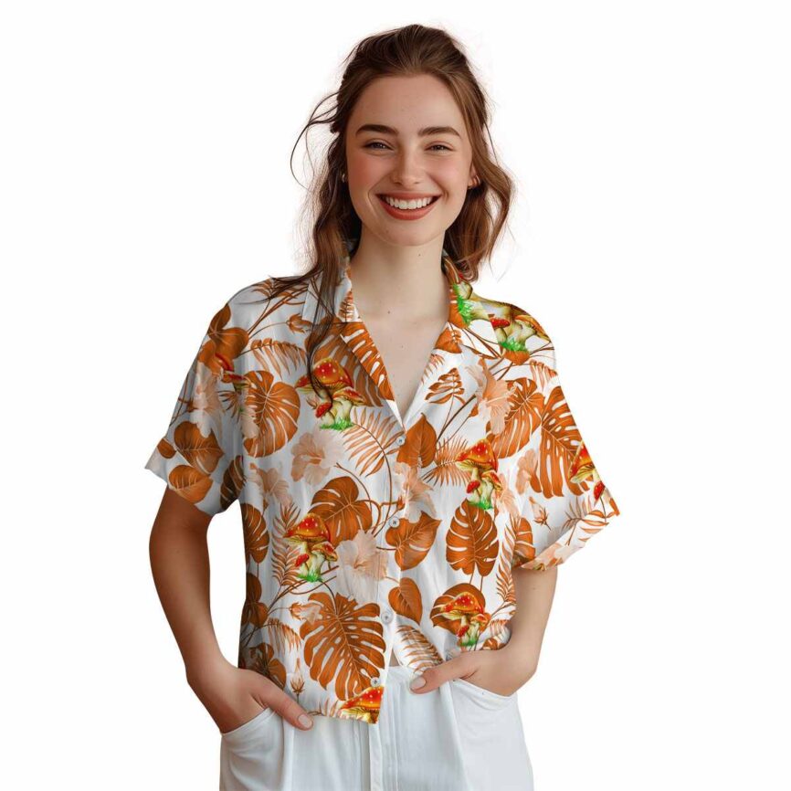 Mushroom Leaf Pattern Hawaiian Shirt Top rated