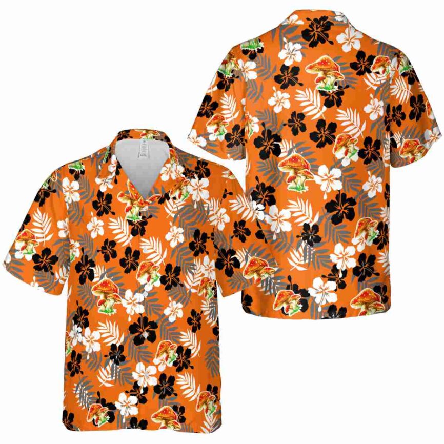 Mushroom Leafy Hibiscus Hawaiian Shirt Premium grade