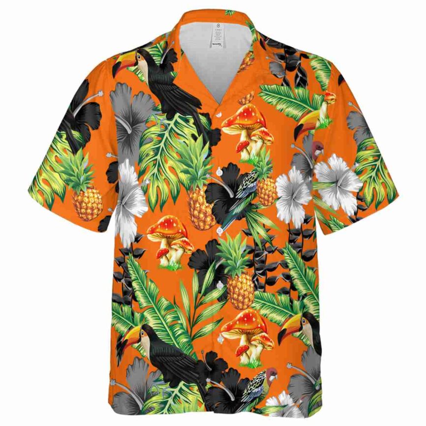 Mushroom Leafy Toucan Hawaiian Shirt Fashion forward