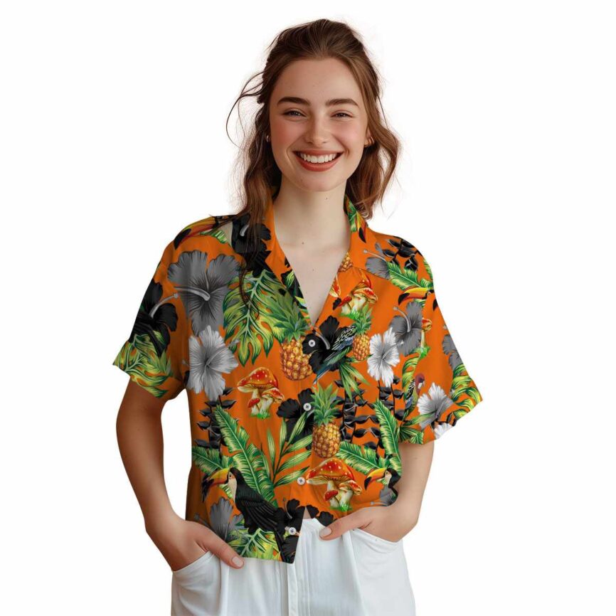 Mushroom Leafy Toucan Hawaiian Shirt Top rated