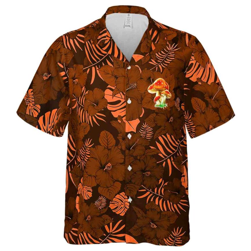 Mushroom Monochrome Floral Hawaiian Shirt Fashion forward