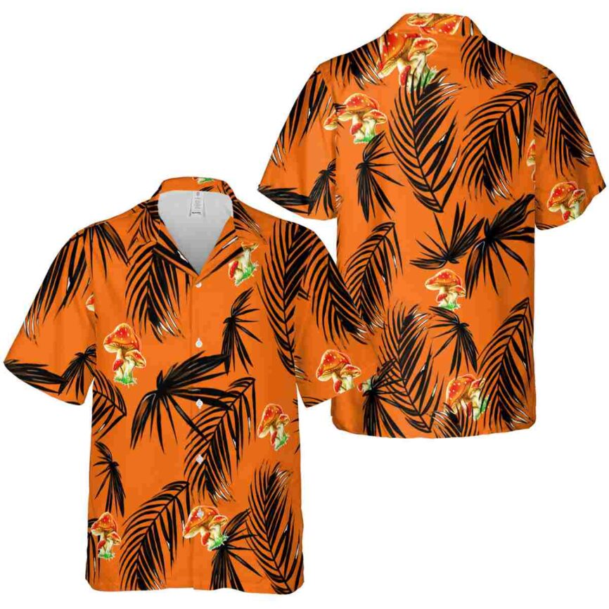Mushroom Monochrome Palm Hawaiian Shirt Premium grade