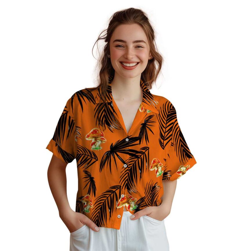 Mushroom Monochrome Palm Hawaiian Shirt Top rated