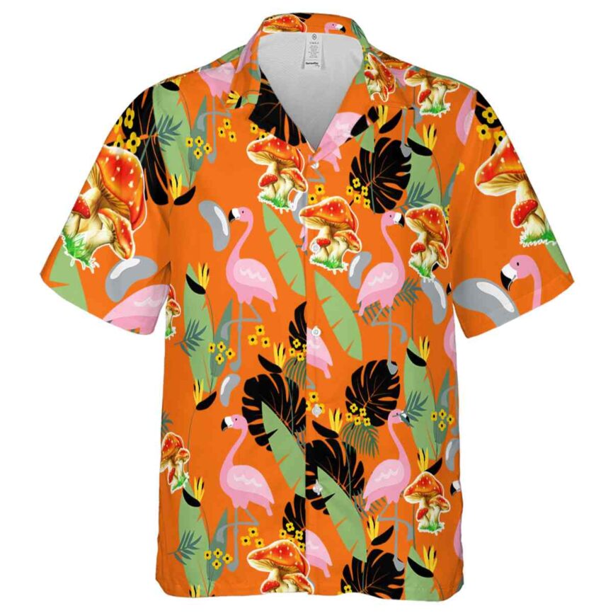 Mushroom Pink Flamingo Hawaiian Shirt Fashion forward