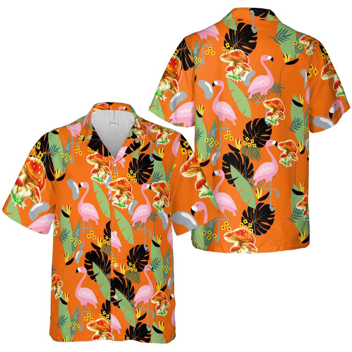 Mushroom Pink Flamingo Hawaiian Shirt Premium grade Mushroom Pink Flamingo Hawaiian Shirt Premium grade