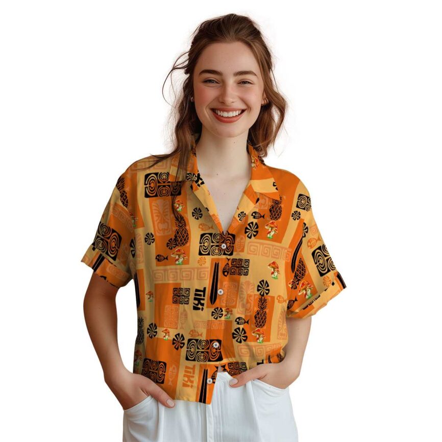 Mushroom Tiki Motifs Hawaiian Shirt Top rated