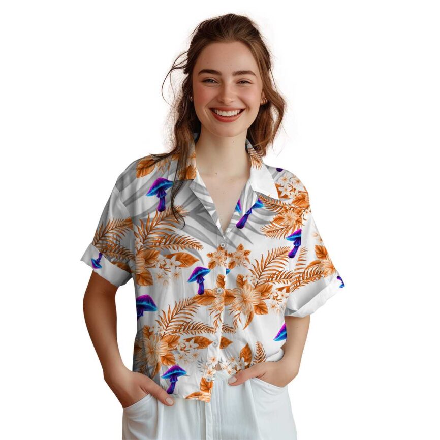 Mushroom Tropical Blossom Hawaiian Shirt Top rated