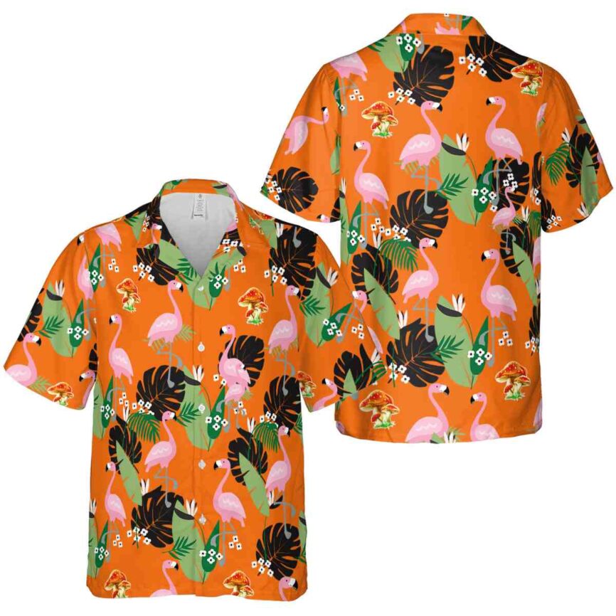 Mushroom Tropical Flamingo Hawaiian Shirt Premium grade