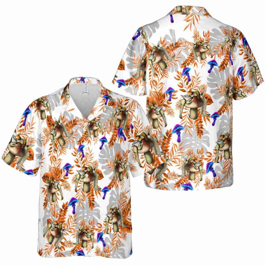Mushroom Tropical Fronds Hawaiian Shirt Premium grade