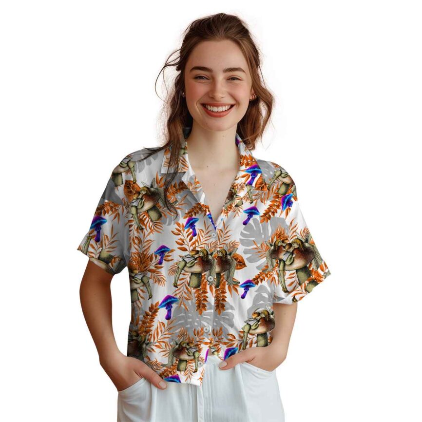 Mushroom Tropical Fronds Hawaiian Shirt Top rated