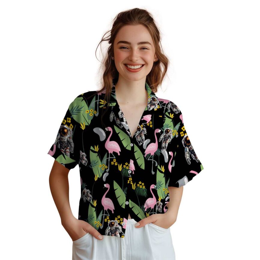 Nasa Pink Flamingo Hawaiian Shirt Top rated